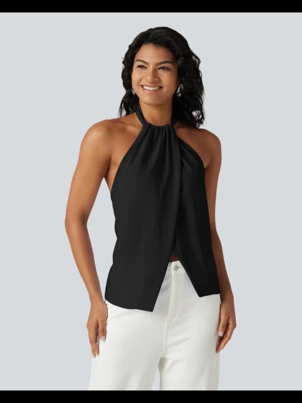 Halara Backless Tie-back Casual Halter Top NWOT